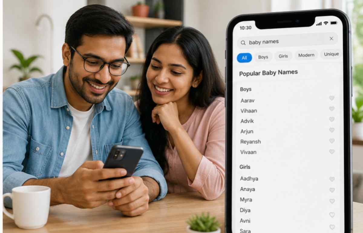 इंटरनेट पर बच्चे का नाम खोजते माता-पिता