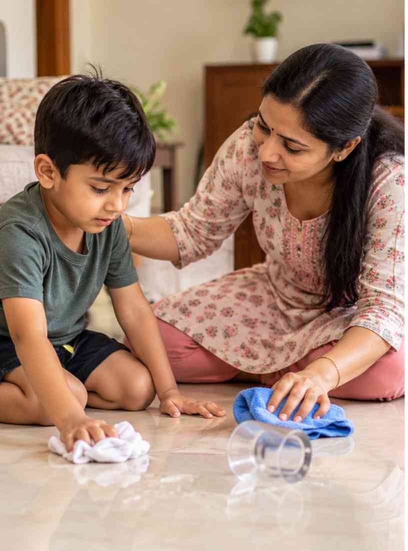 बच्चे गलती करें तो क्या करें, बच्चे को समझाते पिता